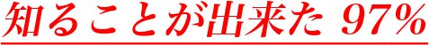 知ることが出来た 97%
